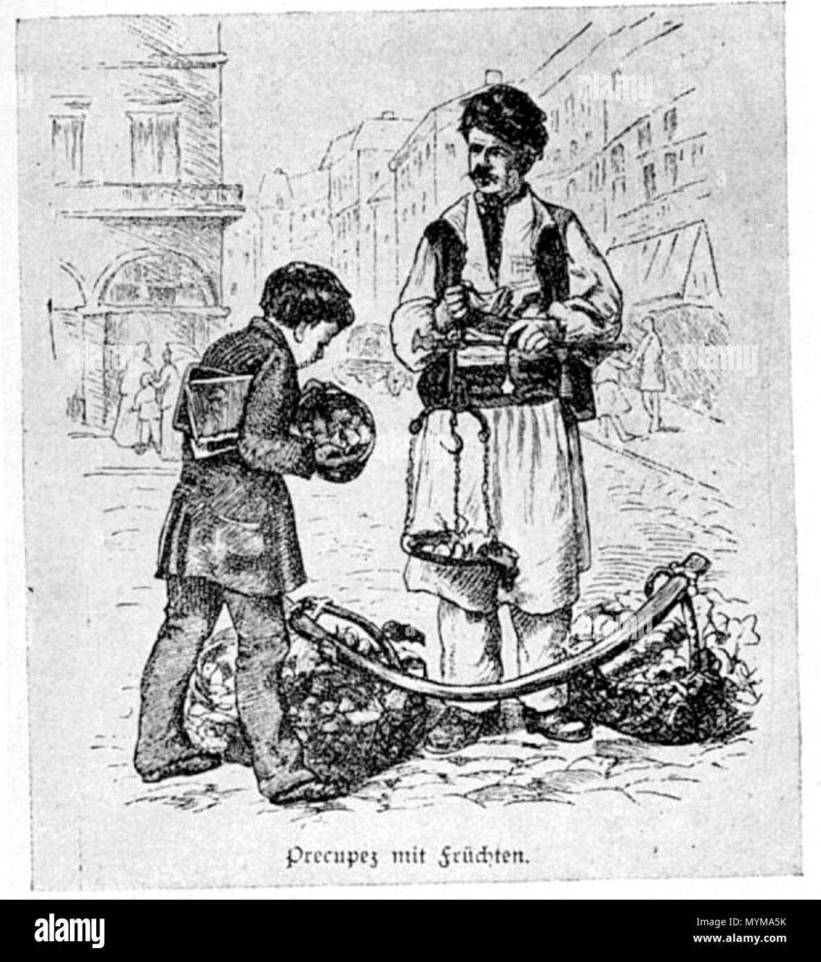 . Inglese: Oltenian commerciante di frutta, Bucarest, 1880 . 1880. Questo file è privo di informazioni sull'autore. 397 Oltenian commerciante di frutta, 1880 Foto Stock