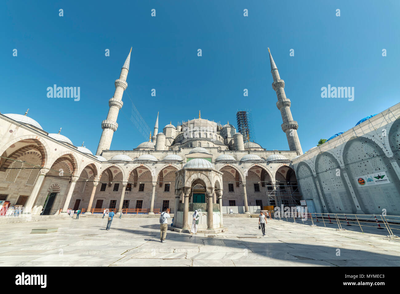 Sultan Ahmet Mosque esterno, Istanbul, Turchia Foto Stock