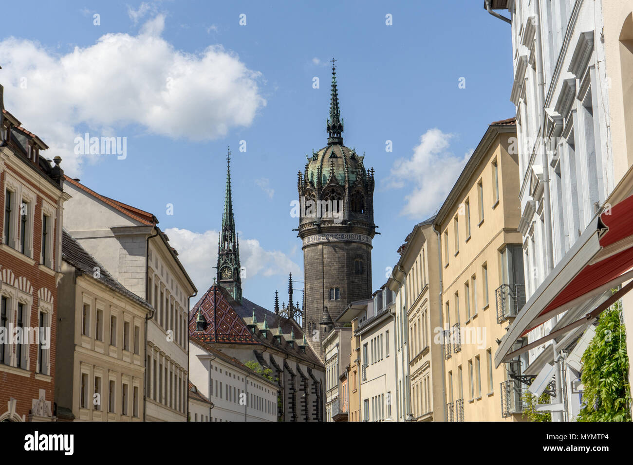 Chiesa del castello nella città di Lutero Wittenberg Foto Stock