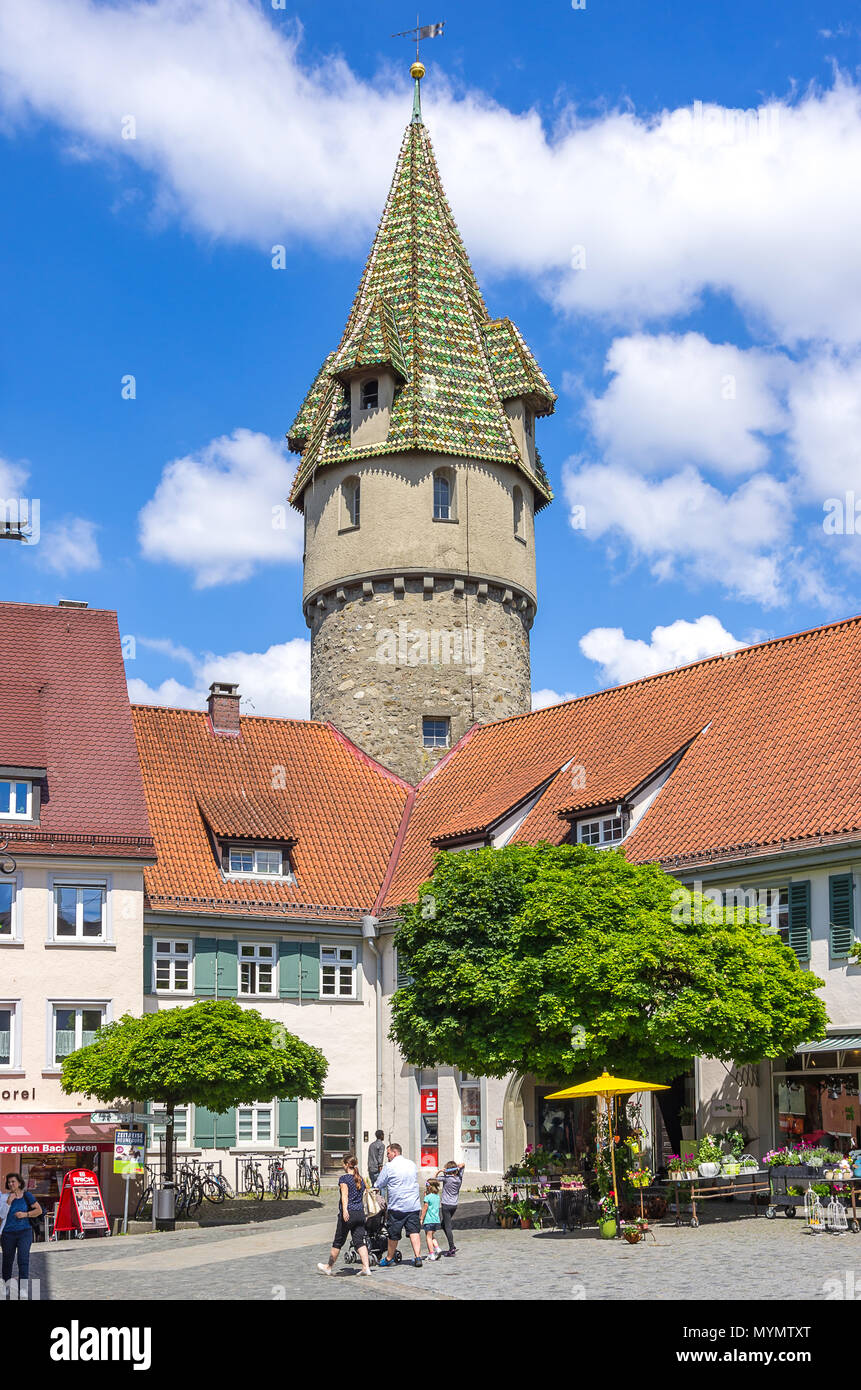 La Torre Verde, Ravensburg, Baden-Württemberg, Germania. Foto Stock