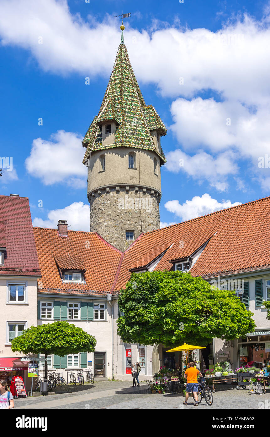 La Torre Verde, Ravensburg, Baden-Württemberg, Germania. Foto Stock