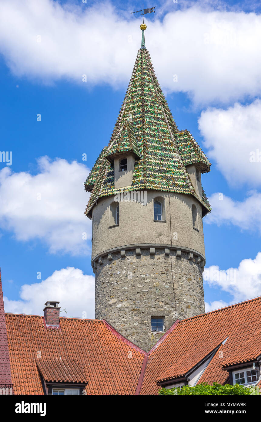 La Torre Verde, Ravensburg, Baden-Württemberg, Germania. Foto Stock