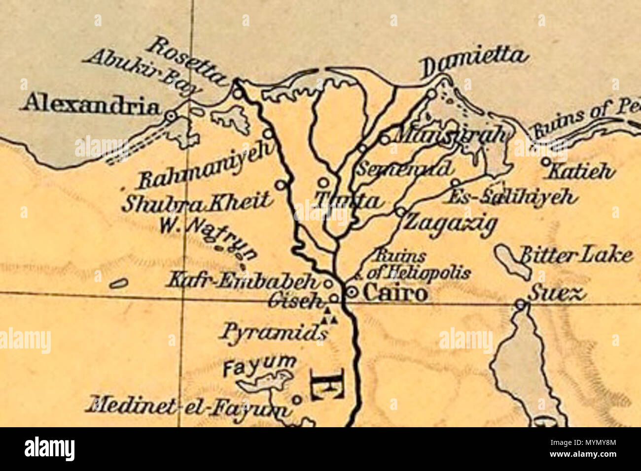 . Français : Delta du Nil pendant la Campagne d'Egypte (1798-1799) . Il 27 gennaio 2012. Sconosciuto 382 Napoleone campagna in Egitto 1798 (delta del Nilo) Foto Stock