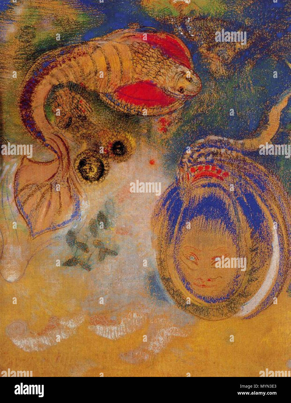 . " Animali in fondo al mare". Dipinto di Odilon Redon. Non datato. Non più tardi del 1916. 395 Odilon Rendon animali-di-il-Fondo di mare Foto Stock