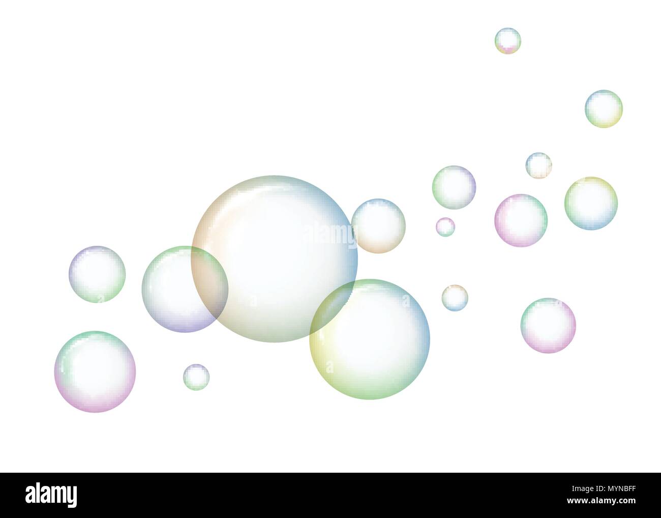 Bolle di sapone con riflessioni su sfondo bianco Immagine e Vettoriale -  Alamy