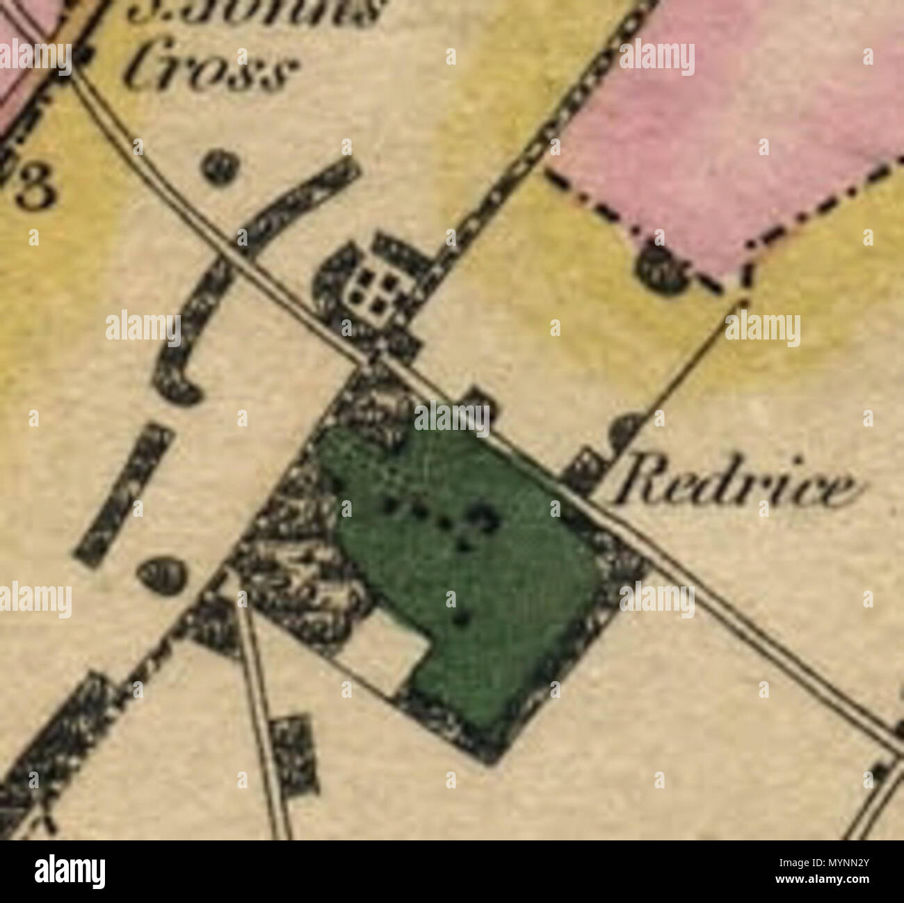 . Inglese: mappa che mostra il riso rosso nel 1826 . 1826. Ordnance Survey un pollice mappe, 1a edizione, la vecchia serie, fogli per Hampshire, 448 Redrice1826 Foto Stock