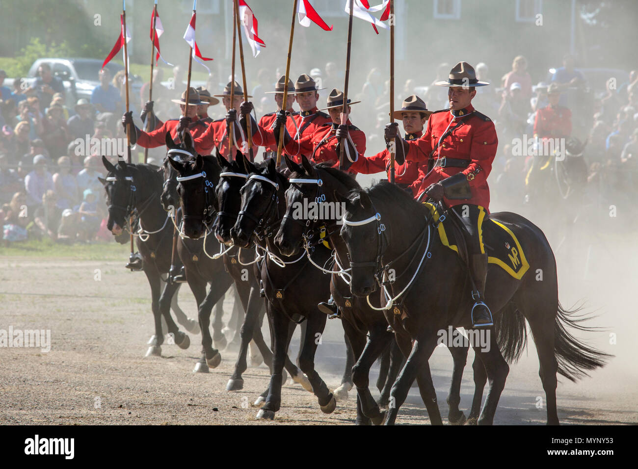 Royal Canadian polizia montata RCMP musical ride. Beachburg Ontario Canada Foto Stock