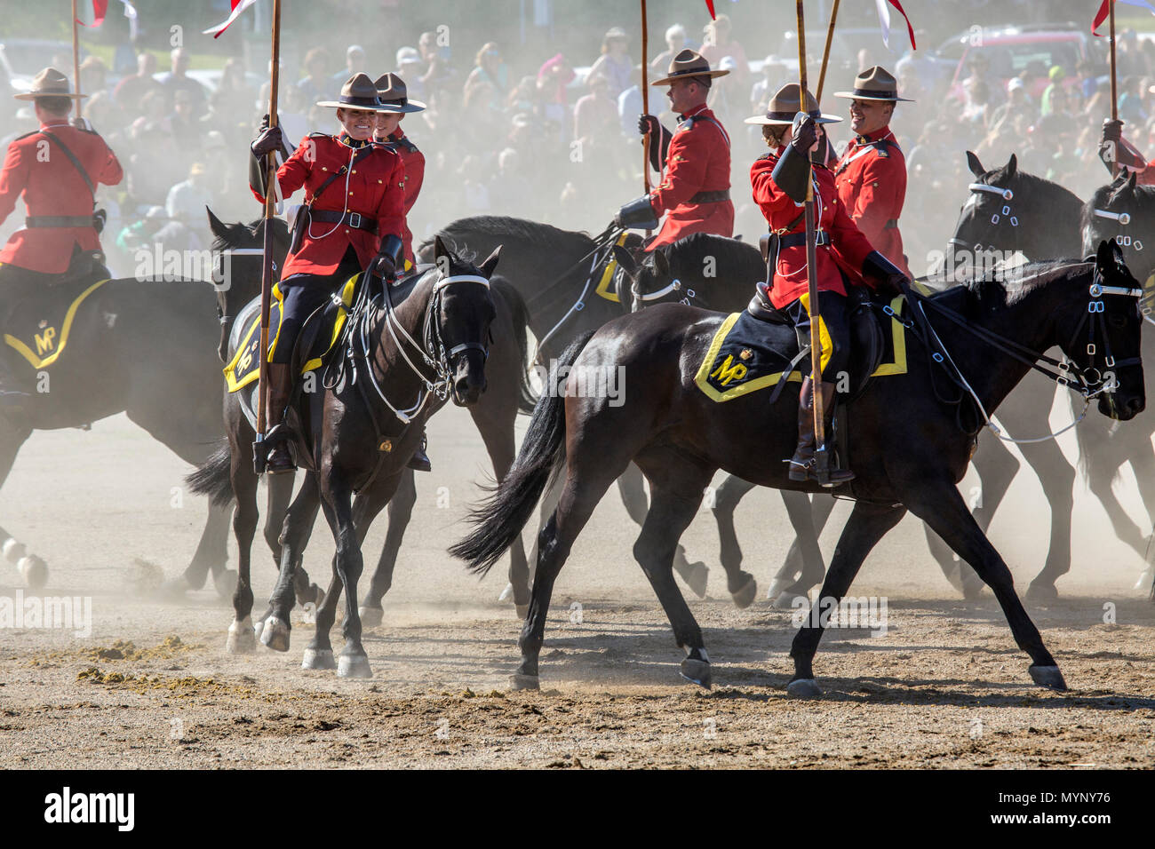 Royal Canadian polizia montata RCMP musical ride. Beachburg Ontario Canada Foto Stock