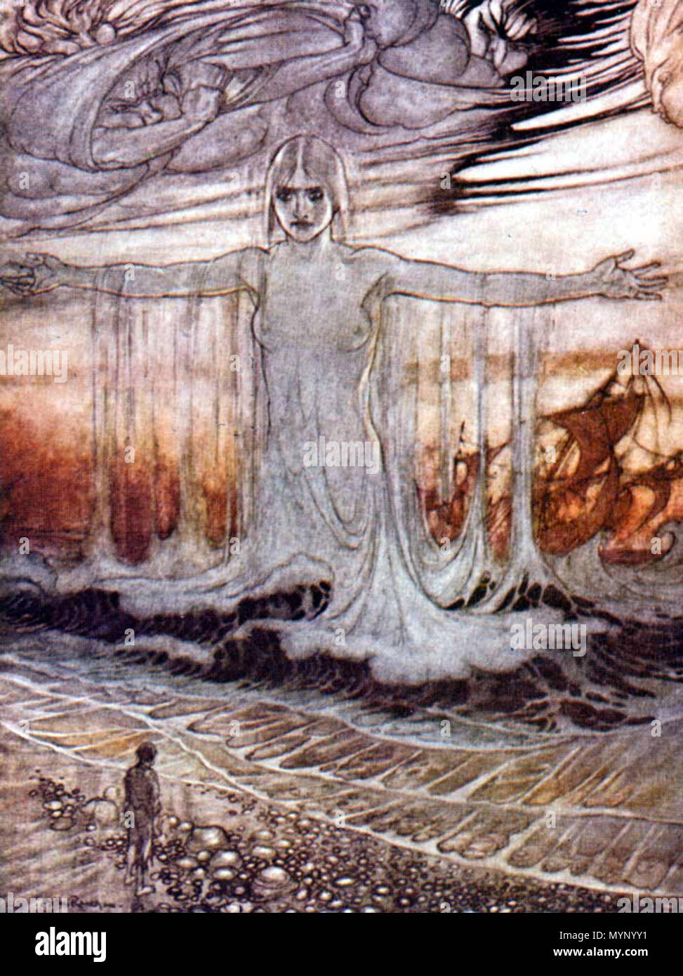 . Inglese: Arthur Rackham dell'illustrazione della favola di 'L'agricoltore e il mare" V.S. Vernon Jones' nuova traduzione di Esopo favole . 1912. Arthur Rackham (1867-1939) Descrizione Il pittore inglese e illustrator Data di nascita e morte 19 Settembre 1867 6 settembre 1939 Luogo di nascita e morte Lewisham Limpsfield sede di lavoro London Authority control : Q314938 VIAF: 59098690 ISNI: 0000 0001 2134 8434 ULAN: 500004195 LCCN: N79041840 NLA: 35438826 WorldCat 444 Rackham naufragio Foto Stock