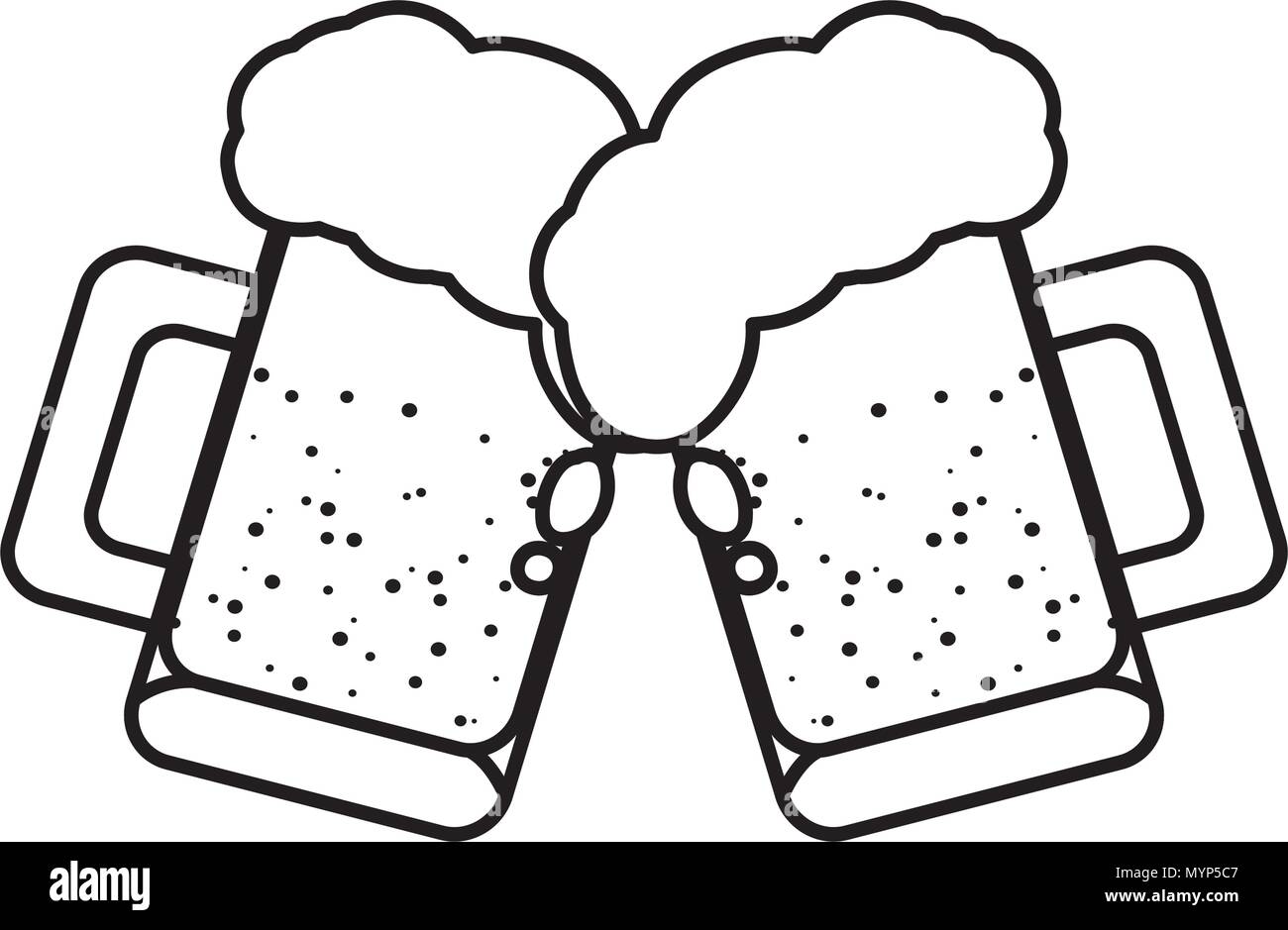 Schiuma di linea birra liquore bevanda in vetro Illustrazione Vettoriale