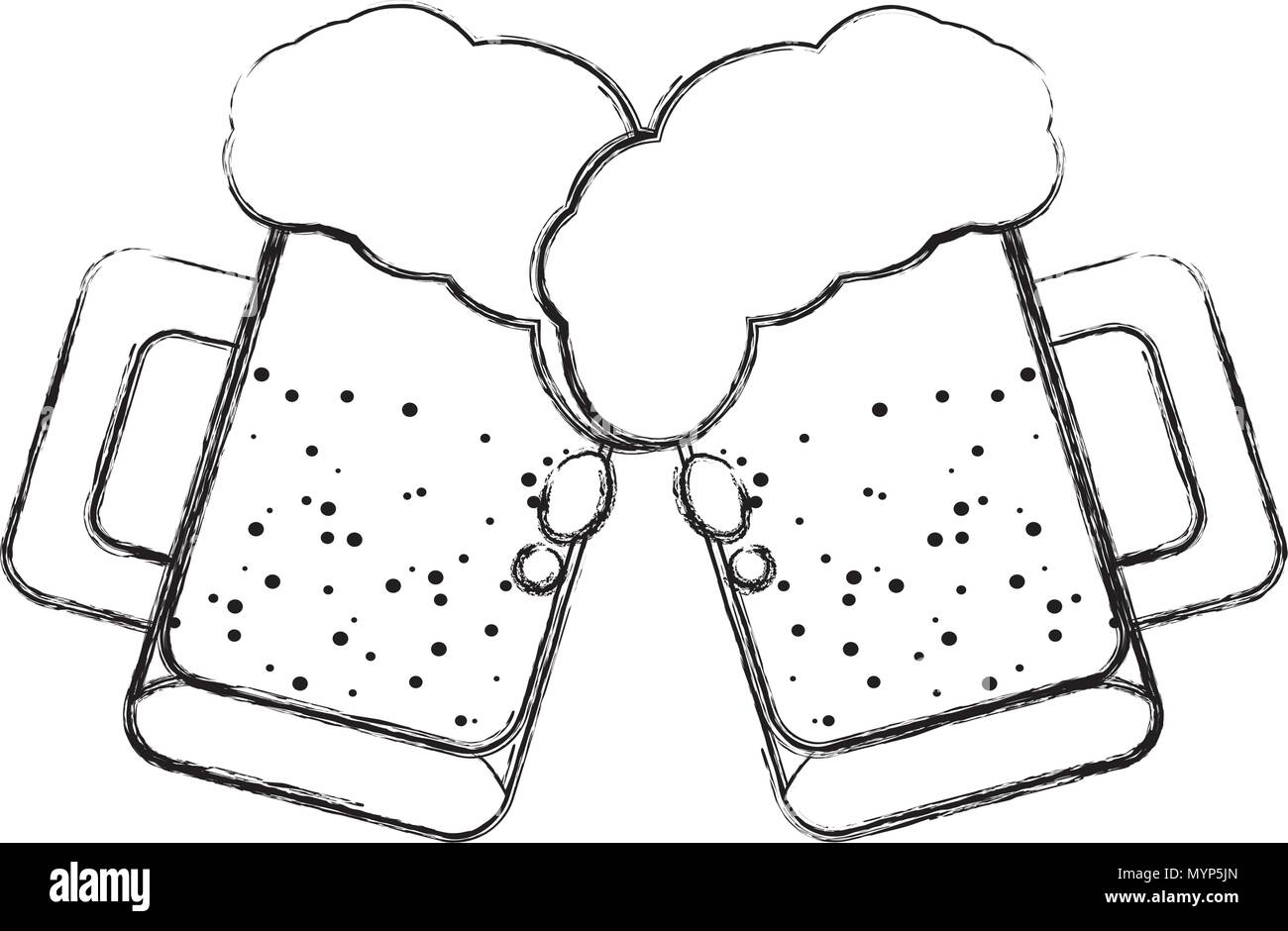 Schiuma di grunge birra liquore bevanda in vetro Illustrazione Vettoriale