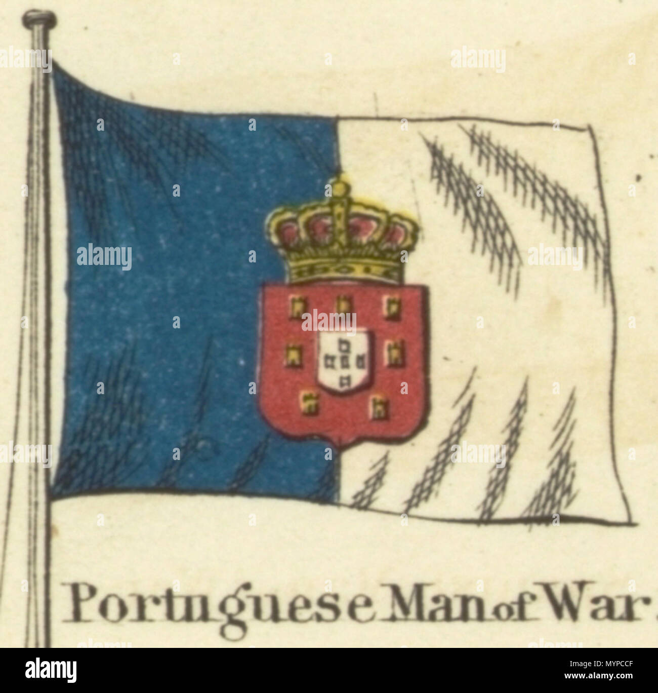 . Inglese: Portoghese uomo di guerra. Johnson nuovo grafico di emblemi nazionali, 1868.jpg Johnson nuovo grafico di emblemi nazionali. La stampa mostra le bandiere dei vari paesi, quelle percorse da navi e il 'Signals per piloti." nell'angolo in alto a sinistra è il 'degli Stati Uniti 37-stella bandiera, nell'angolo in alto a destra è il "Royal Standard del Regno Unito Gran Bretagna & Irlanda'; nell'angolo in basso a sinistra è il "russo" Standard e nell'angolo in basso a destra è il 'Standard francese." Il flag su questo foglio differiscono leggermente da quelli su di un altro foglio numerato 4 [top left] e 5 [alto a destra]. 1868 Foto Stock