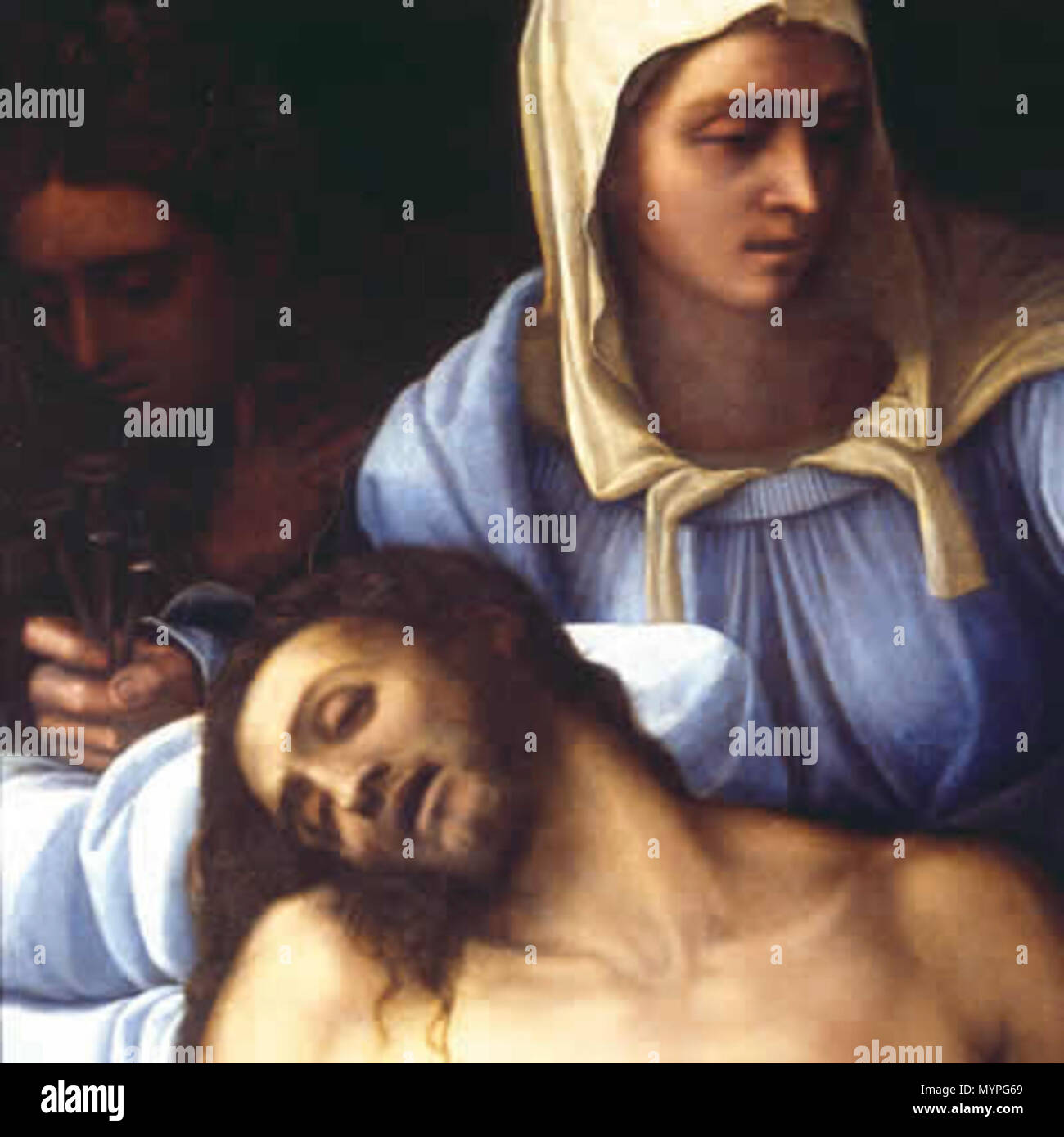 . Español: Sebastiano del Piombo, Piedad (detalle), al Museo del Prado di Madrid () . Il 4 luglio 2008, 06:30:03 423 Piombo, Piedad (detalle), Museo del Prado (Madrid) Foto Stock