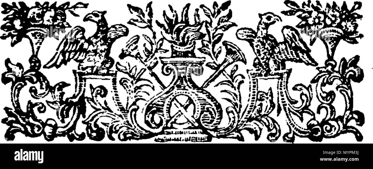 . Inglese: Fleuron dal libro: un saggio sulle febbri. A che ora è aggiunto, una dissertazione sul maligne, colite mal di gola. La settima edizione. Da Giovanni Huxham, M. D. Fellow della Royal College of Physicians a Edimburgo e della Royal Society di Londra. 320 Un saggio sulle febbri Fleuron n003354-13 Foto Stock
