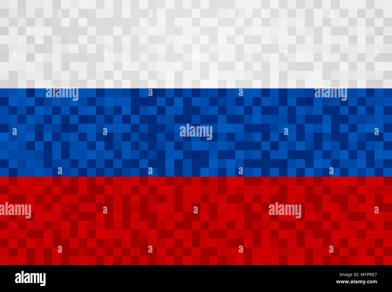 La Russia arte pixel sfondo della bandiera del paese. Tradizionale russo modello a colori. EPS10 vettore. Illustrazione Vettoriale