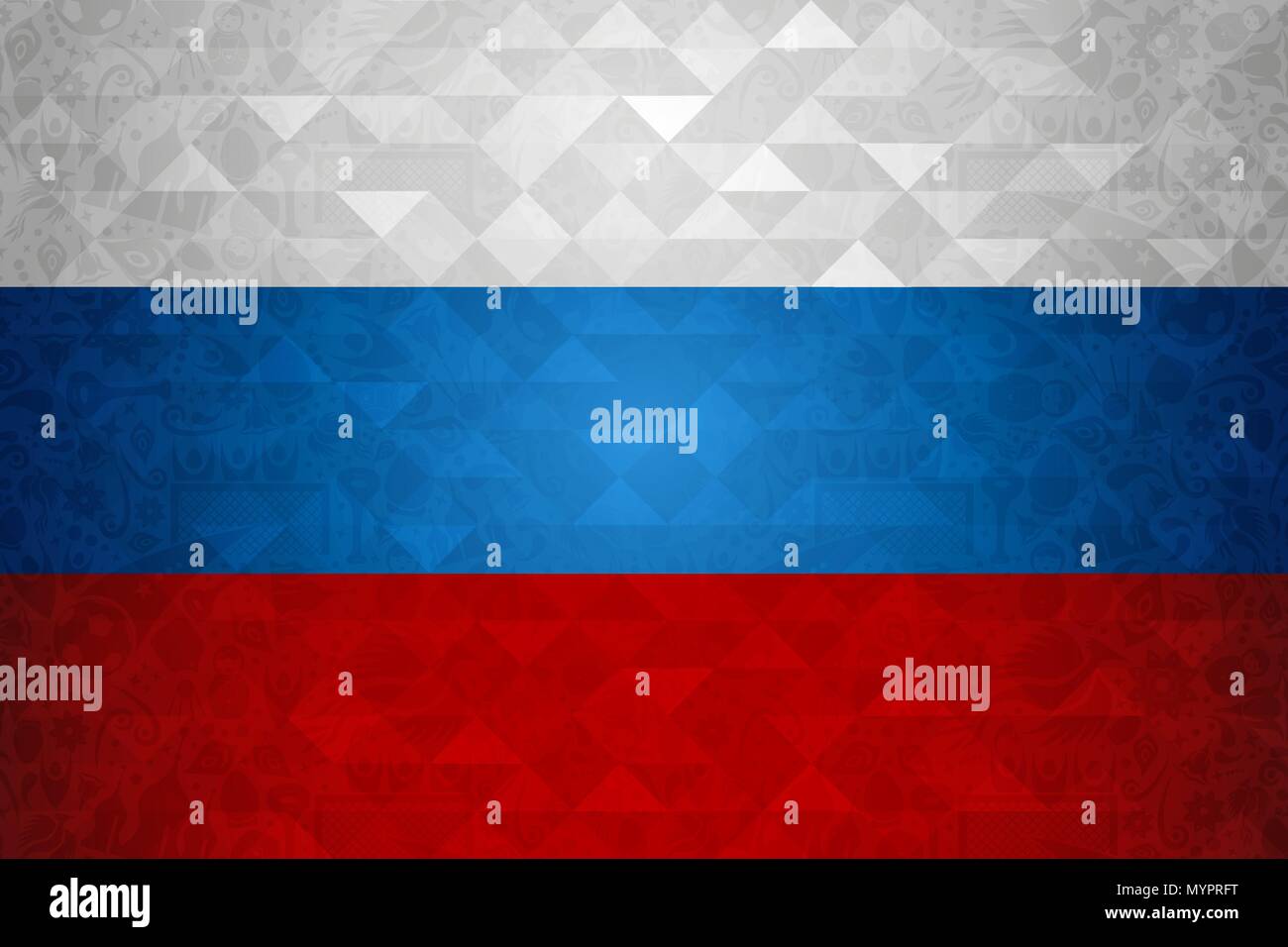 La Russia lo sfondo del simbolo nel paese bandiera colori. Tradizionale russo con il modello geometrico astratto texture. EPS10 vettore. Illustrazione Vettoriale