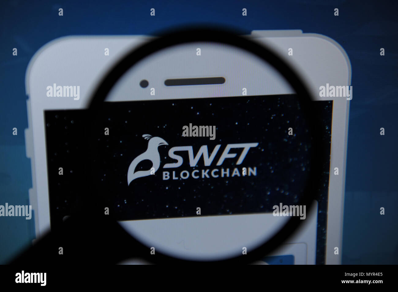Swft blockchain sito web su un computer Foto Stock