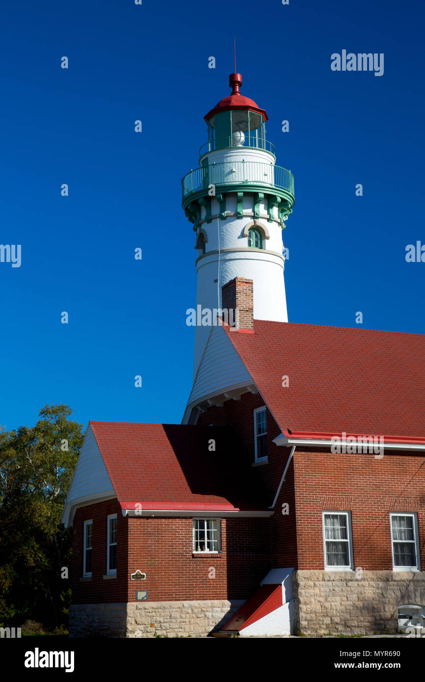 Seul Choix Point Lighthouse, Seul Choix Point Lighthouse Park e il Museo di Contea di Schoolcraft, Michigan Foto Stock