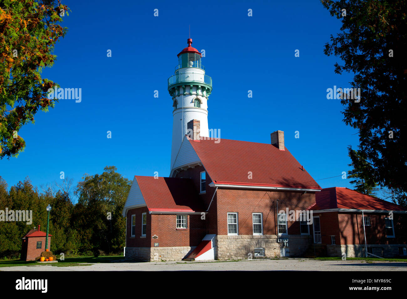 Seul Choix Point Lighthouse, Seul Choix Point Lighthouse Park e il Museo di Contea di Schoolcraft, Michigan Foto Stock