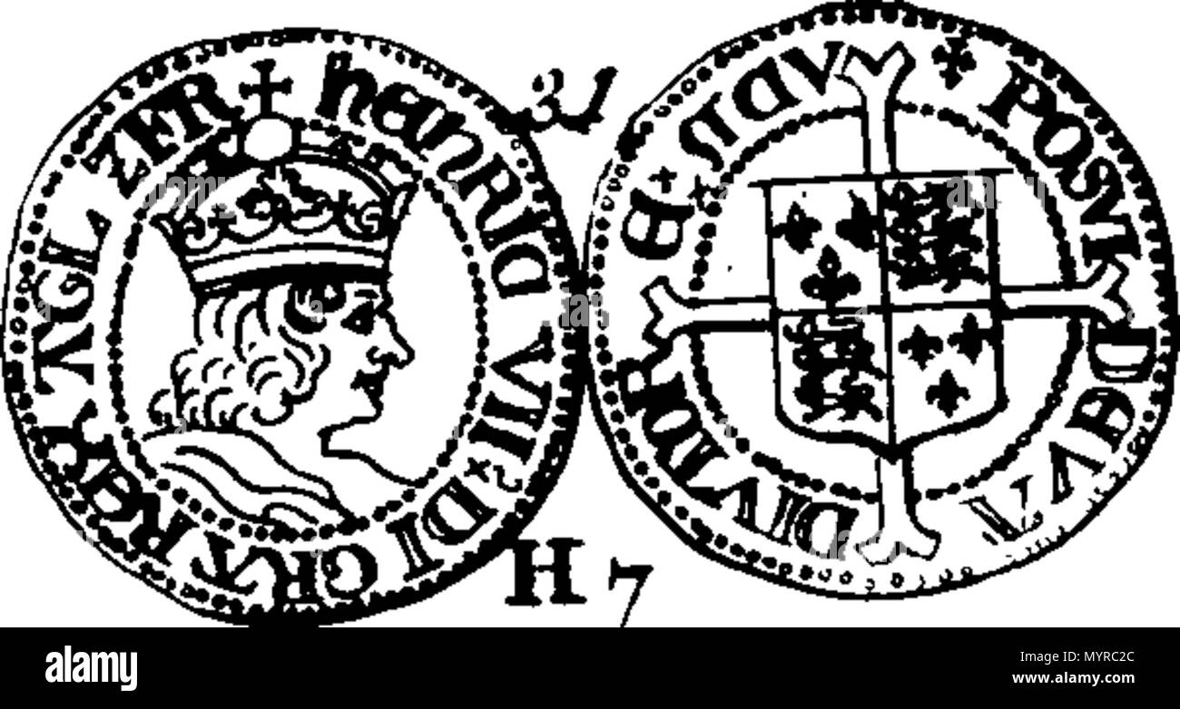 . Inglese: Fleuron dal libro: uno storico conto della moneta inglese, dalla conquista per il tempo presente; comprese quelle della Scozia, dall'unione dei due Regni in King James I. La seconda edizione, con grande aggiunte e miglioramenti, tabelle di oro e argento denaro e sei nuovi tagli. Da Stephen Martin-Leake, Esq; Clarenceux Re dei bracci. 335 uno storico conto della moneta inglese Fleuron T148511-31 Foto Stock