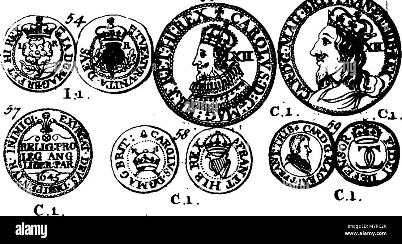 . Inglese: Fleuron dal libro: uno storico conto della moneta inglese, dalla conquista per il tempo presente; comprese quelle della Scozia, dall'unione dei due Regni in King James I. La seconda edizione, con grande aggiunte e miglioramenti, tabelle di oro e argento denaro e sei nuovi tagli. Da Stephen Martin-Leake, Esq; Clarenceux Re dei bracci. 335 uno storico conto della moneta inglese Fleuron T148511-38 Foto Stock