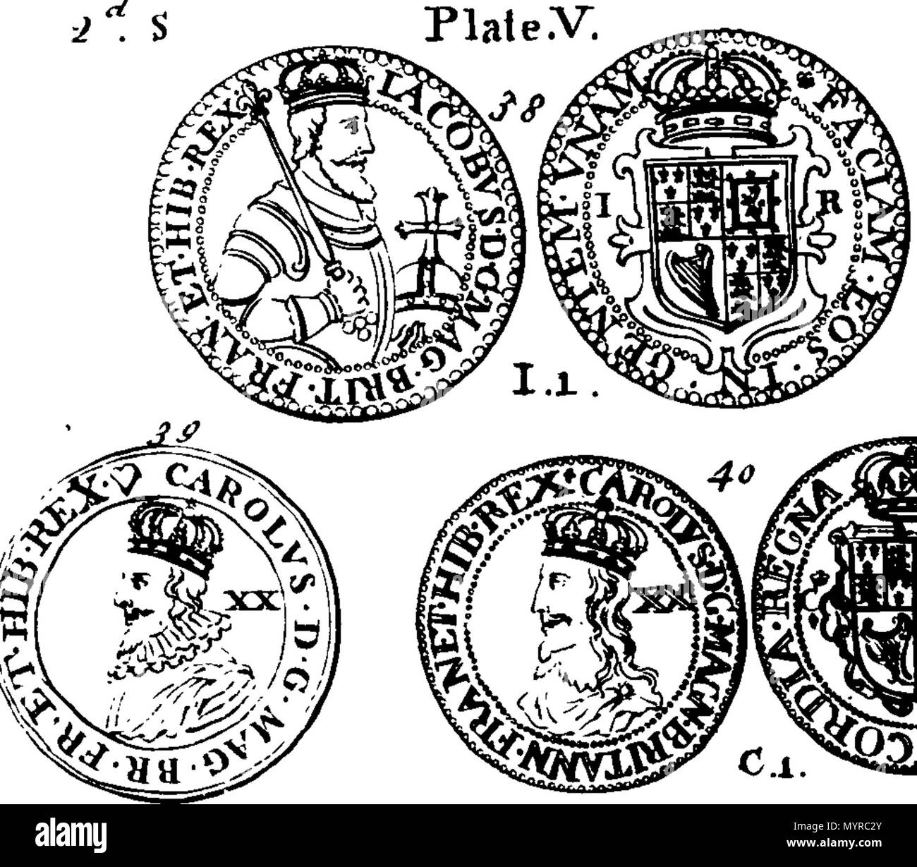 . Inglese: Fleuron dal libro: uno storico conto della moneta inglese, dalla conquista per il tempo presente; comprese quelle della Scozia, dall'unione dei due Regni in King James I. La seconda edizione, con grande aggiunte e miglioramenti, tabelle di oro e argento denaro e sei nuovi tagli. Da Stephen Martin-Leake, Esq; Clarenceux Re dei bracci. 335 uno storico conto della moneta inglese Fleuron T148511-60 Foto Stock