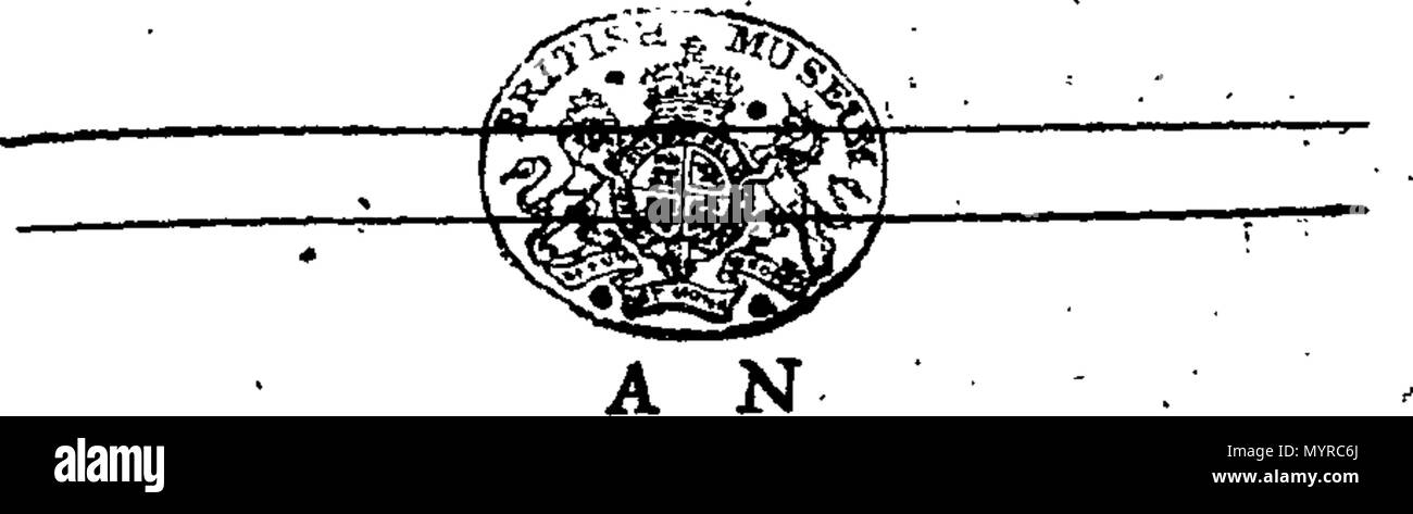 . Inglese: Fleuron dal libro: un account storico di cospirazioni dal Earls di Gowry, e Robert Logan di Restalrig, contro King James VI. Di gloriosa memoria. Contenenti i fatti, prove e delle sentenze in queste cause. A cui si aggiunge una vendetta di Robert III. Re di Scozia, e tutti i suoi discendenti, dall'imputazione di Bastardy. Da George Earl di Cromerty. Preso da Authentick Documenti, ancora esistenti tra i record nazionali. 336 Un account storico di cospirazioni dal Earls di Gowry, e Robert Logan di Restalrig, contro il re Giacomo VI Fleuron T027313-5 Foto Stock