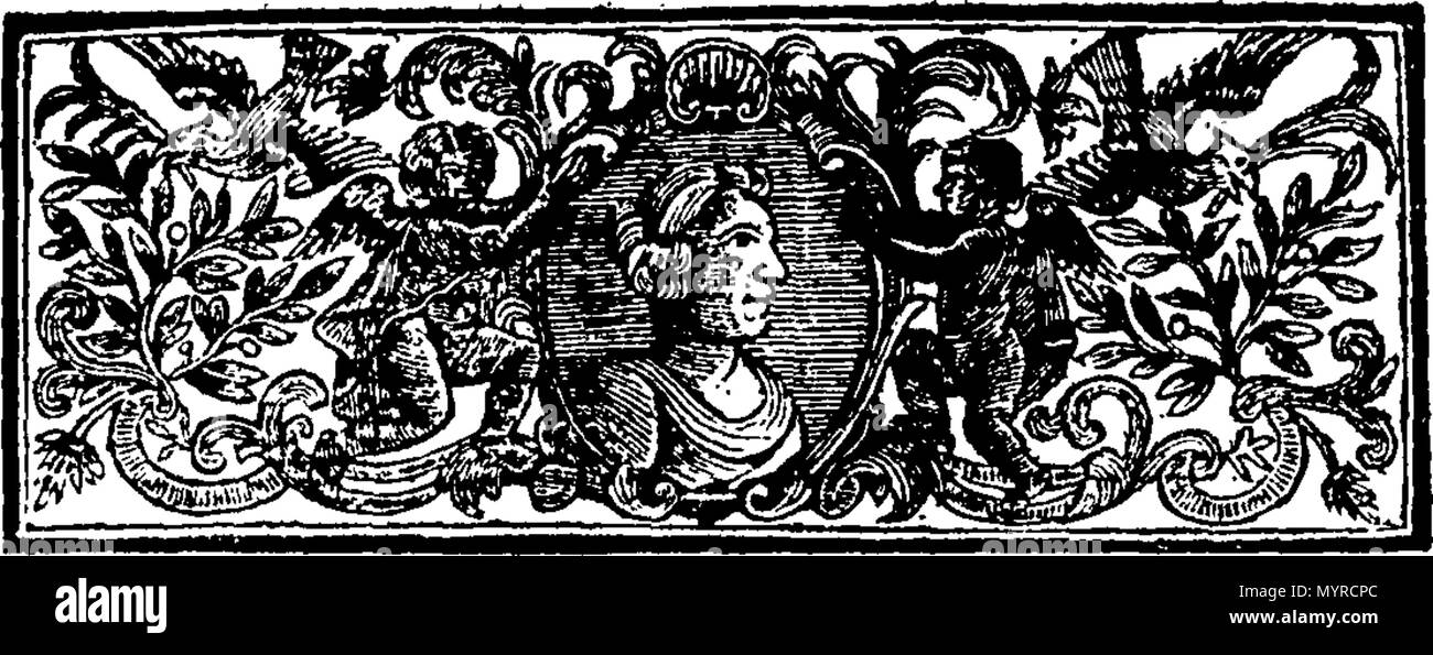 . Inglese: Fleuron dal libro: Una storia di Irlanda, dall'anno 1599 al 1603. Con una breve narrazione dello stato del regno a partire dall'anno 1169. A cui si aggiunge una descrizione dell'Irlanda. Da Fynes Moryson, ... In due volumi. ... 342 Un storia dell Irlanda, dall'anno 1599, a 1603 T Fleuron147799-2 Foto Stock