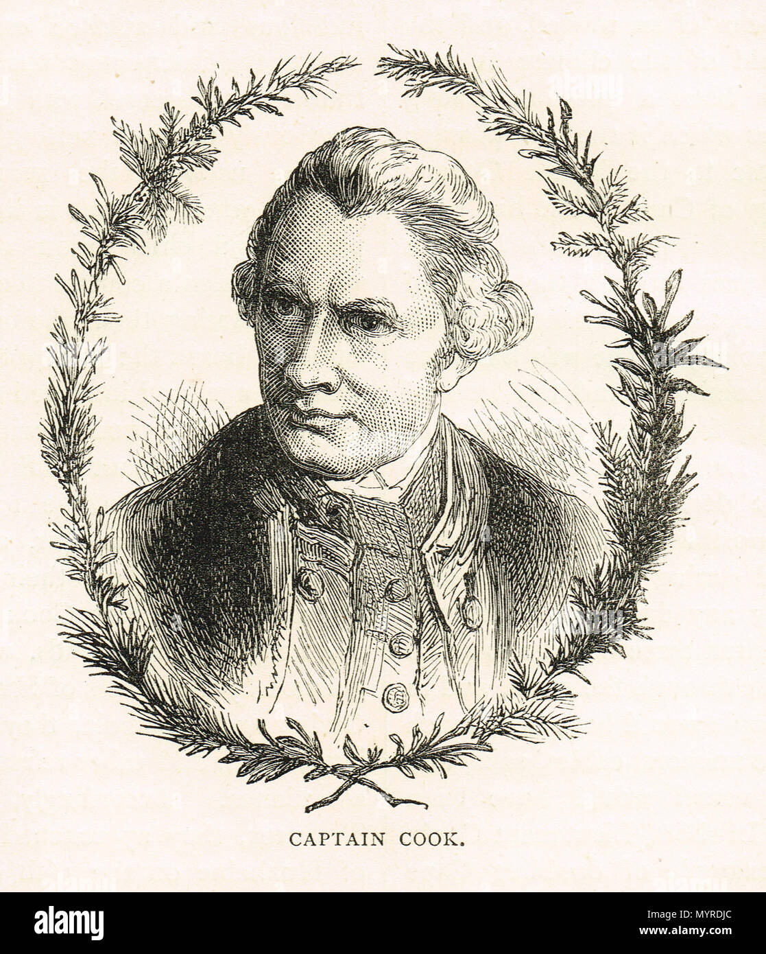 Il capitano James Cook, esploratore inglese cartografo e navigatore (1728-1779) Foto Stock