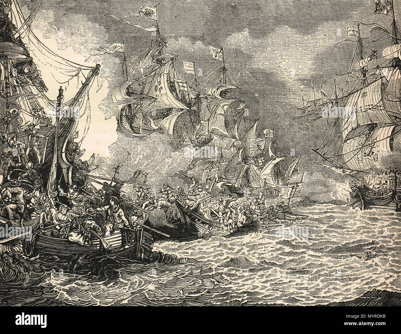 La sconfitta della Armada spagnola, 1588 Foto Stock