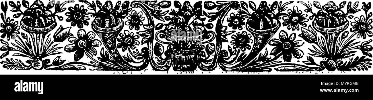 . Inglese: Fleuron dal libro: Andrea Palladio architettura, in quattro libri contenenti una dissertazione su cinque ordini & voi più necessarie osservazioni relative a tutti i tipi di costruzione. ... Il complesso contenente 226 folio piastre di rame revis attentamente'd e redelineated da Edwd. Hoppus ... e impreziosiscono'd wth. una grande varietà di camino pezzi raccolti dalle opere di Inigo Jones e gli altri. 356 di Andrea Palladio Fleuron Architettura T114553-53 Foto Stock
