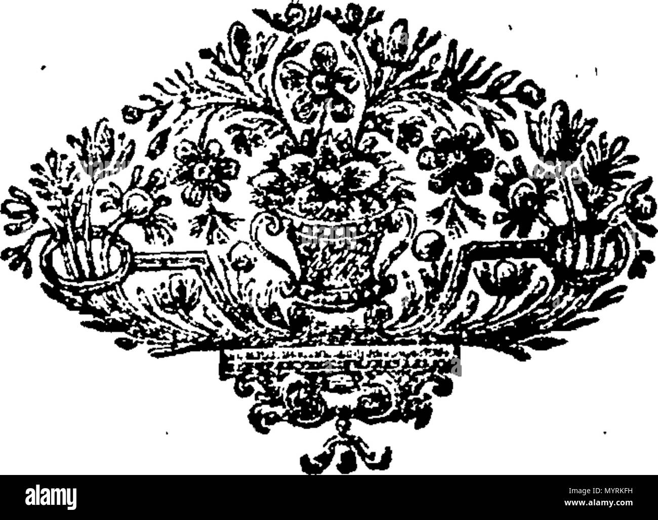. Inglese: Fleuron dal libro: un saggio sui modi e sui mezzi per inclosing, la messa a maggese, piantagione, &c. Scozia; e che in sedici anni al più lontano. Da un amante del suo paese. 327 un saggio sui modi e sui mezzi per inclosing, la messa a maggese, piantagione, etc Fleuron T033425-12 Foto Stock