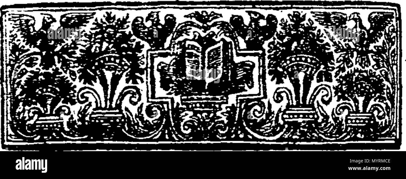 . Inglese: Fleuron dal libro: un saggio su la poesia e la pittura, con relazione al sacro e profano di storia. Con un appendice relativa oscenità nella Scrittura e pittura. Da Charles De La Motte, D. D. F. R. S. Membro della Società di antiquari e Cappellano di Sua Grazia il Duca di Montague. 330 un saggio su la poesia e la pittura, con relazione al sacro e profano storia Fleuron T167122-10 Foto Stock