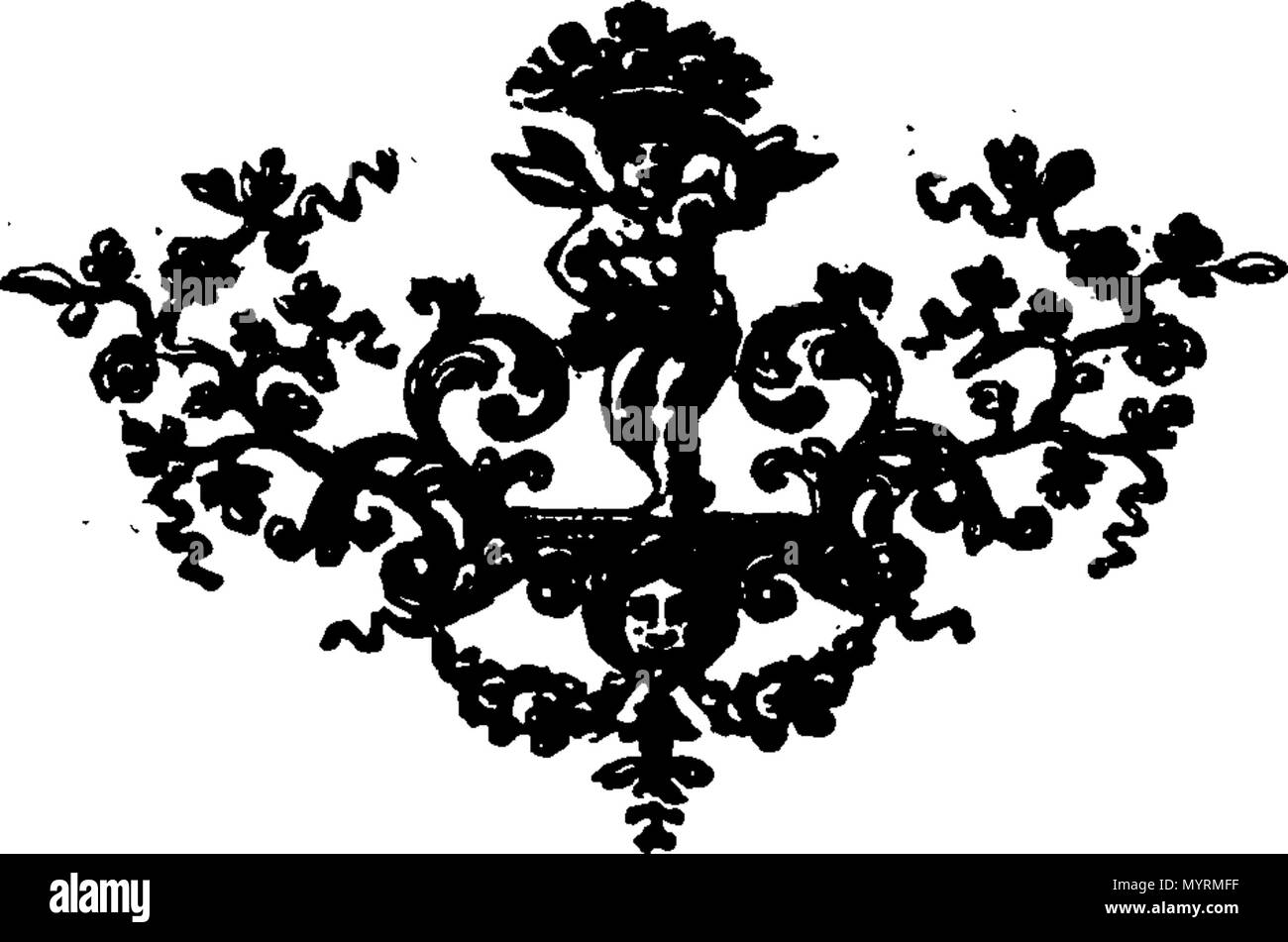 . Inglese: Fleuron dal libro: un saggio su il baco da seta: contenente molti miglioramenti su questo curioso argomento; insieme con le grandi raccolte da la maggior parte approvato gli autori. L'impostazione di tutta via: I. L'antichità del Silk-Worm. II. Dove il Silk-Worms furono dapprima propagate e quando portato in Europa: con le stime dei profitti derivanti dalla loro. III. Il successo di Enrico III e IV. in Francia, che emozionato King James I. con zelo per tentare l'arricchente Inghilterra dalla Silk-Manufacture. IV. I metodi di coltivazione di alberi di gelso, e facendo un ottimo vino e brandy con Foto Stock