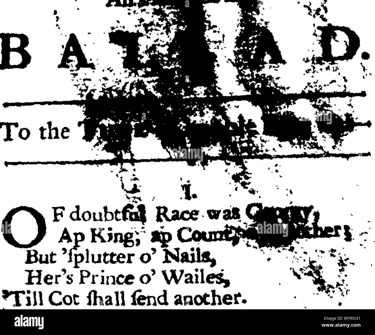 . Inglese: Fleuron dal libro: Un nuovo eccellente ballata. Per la sintonizzazione del nobile [sic] gara è stata-- 332 Un nuovo eccellente ballata. Per la sintonizzazione del nobile (sic) gara è stata- Fleuron T226127-1 Foto Stock