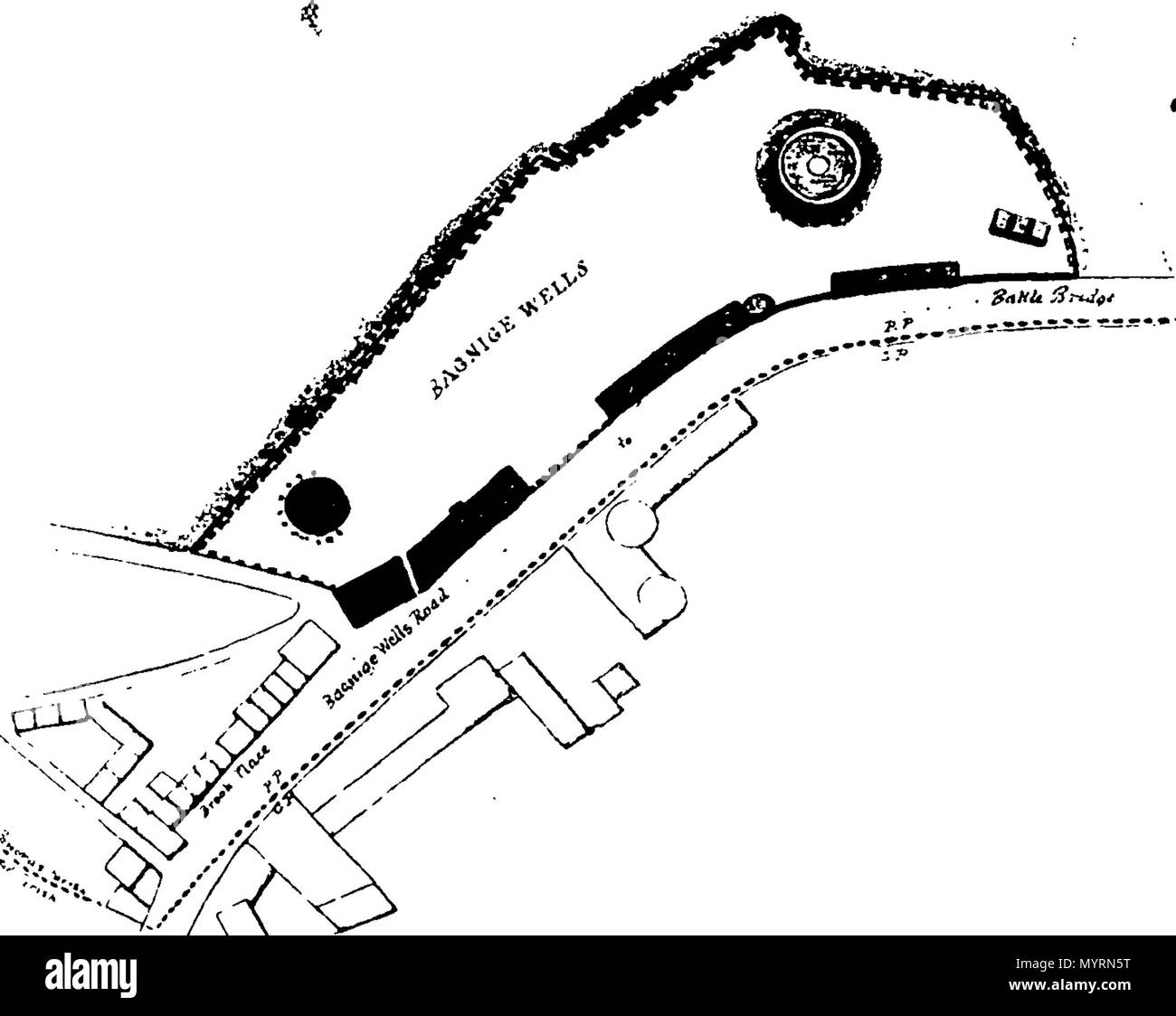 . Inglese: Fleuron dal libro: un'indagine sperimentale concernenti il contenuto, qualità e virtù medicinali, delle due acque minerali, ultimamente scoperto a Bagnigge pozzi, nei pressi di Londra; con le indicazioni per bere e qualche conto del loro successo in casi ostinati. Da John Bevis, M.D. Fellow della Royal Society e della Reale Accademia delle Scienze di Berlino. 332 Una indagine sperimentale riguardante il contenuto Fleuron T081992-1 Foto Stock