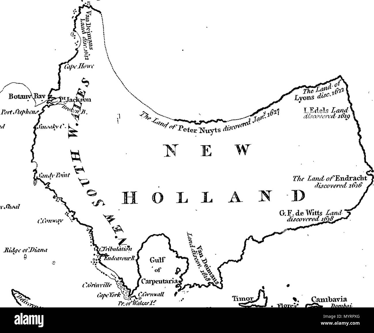 . Inglese: Fleuron dal libro: uno storico ufficiale delle transazioni a Port Jackson e Isola Norfolk, con le scoperte che sono state fatte nel Nuovo Galles del Sud ... poiché la pubblicazione di Phillip il viaggio, ... compresi i diari di governatori Phillip e re e di Lieut. Sfera; ... Da Iohn Hunter, ... 339 uno storico ufficiale delle transazioni a Port Jackson e Isola Norfolk Fleuron T137599-22 Foto Stock