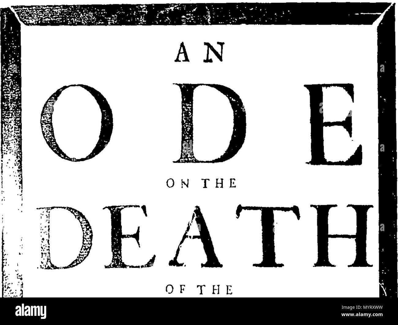 . Inglese: Fleuron dal libro: un'ode alla morte del Re defunto James. Scritto originariamente in Francese presso San Germains, e dedicato a suo figlio il principe. E ora tradotto in inglese con molto poco di alterazione. 352 Un'ode alla morte del Re defunto James Fleuron N010499-2 Foto Stock