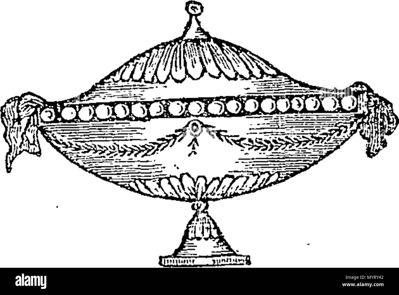 . Inglese: Fleuron dal libro: un'orazione, consegnati a Hingham, in conformità con la richiesta di un certo numero di abitanti, il Sabato, 22d di febbraio, 1800, anniversario della nascita e il giorno designato dal governo degli Stati Uniti per pubblico lutto nazionale per il deat del padre del suo paese e amico di umanità, General George Washington. Da Henry Maurice Lisle, Attorney at Law. 352 Un'orazione Fleuron W028744-2 Foto Stock