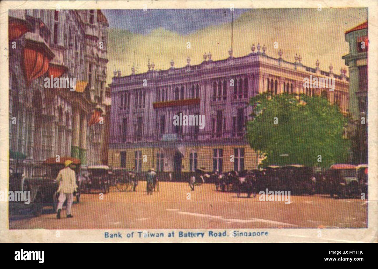 . Inglese: Banca di Taiwan a batteria Road, Singapore. 中文（繁體）‎: 臺灣銀行新加坡分行 . prima del 1945. Sconosciuto 1 banca di Taiwan a batteria Road, Singapore 02 Foto Stock