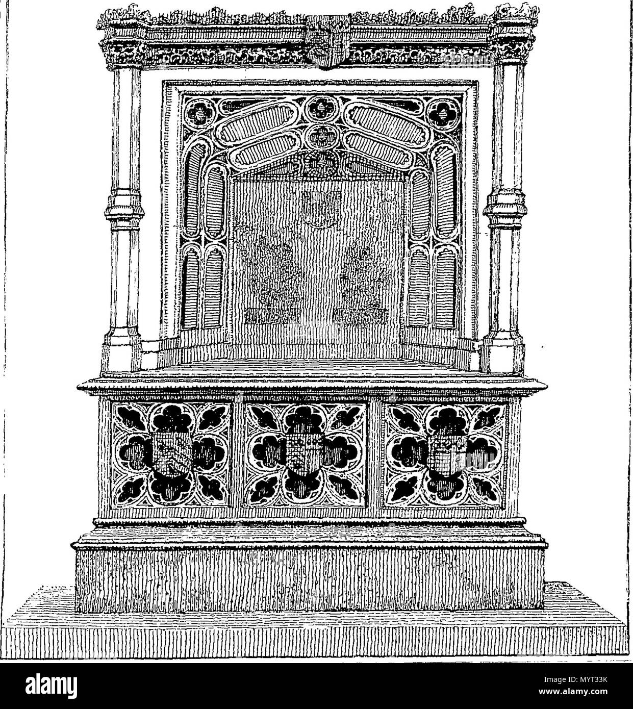. Inglese: Fleuron dal libro: Antichità di Londra e dintorni; da John Thomas Smith: dedicato a Sir James Winter Lake, ... Contenenti le viste di case, monumenti, statue e altre curiosità resti di antichità; incisi dall'originale soggetti e da disegni originali, comunicati da parte di diversi membri della società di antiquari: ... 369 Antichità di Londra e dintorni; da John Thomas Smith- dedicato a Sir James inverno Lago Fleuron n016612-21 Foto Stock