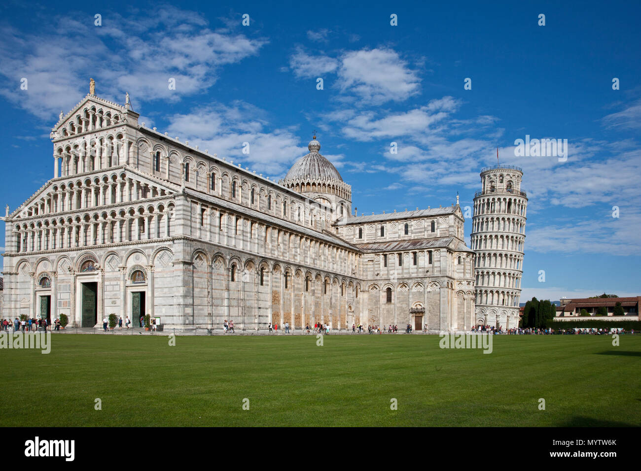 17 settembre 2014: Pisa, Italia- la torre pendente di Pisa torre campanaria in Italia Foto Stock