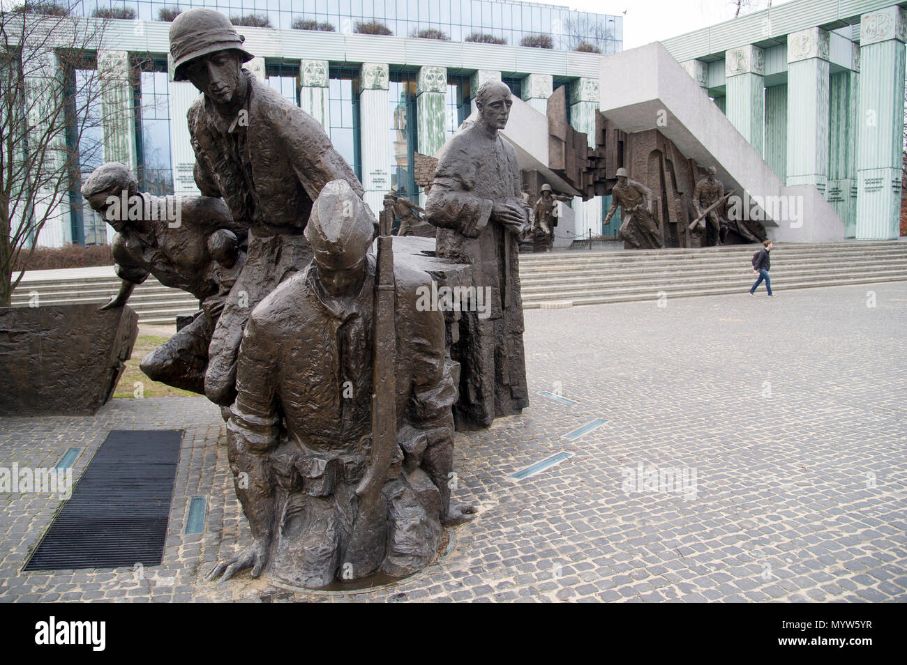 Insurrezione di Varsavia monumento (Pomnik Powstania Warszawskiego) su Krasinski Square a Varsavia in Polonia. Il 21 marzo 2017. Un monumento mostra polacco lotta di resistenza Foto Stock