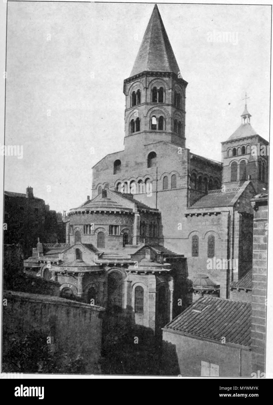 . Inglese: "Clermont-ferrand: la CATTEDRALE DI NOTRE-DAME DU PORT' faccia a pagina 50 di una Motor-Flight attraverso la Francia. . 1908. 4 sconosciuto Motor-Flight attraverso la Francia faccia p050 Foto Stock