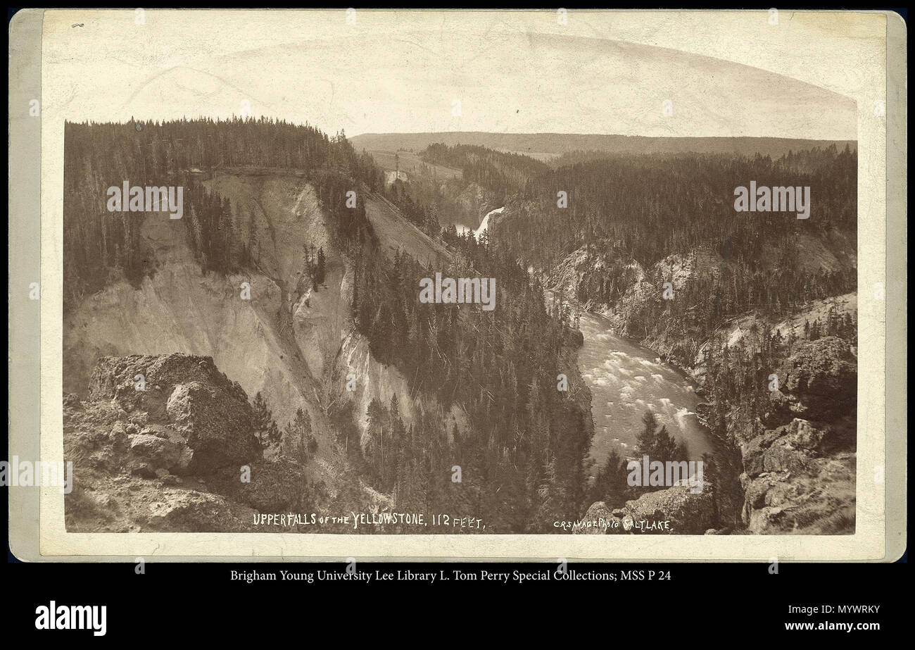 Chiamare il numero #: mss P24 scatola 3 Cartella 2 . Upper Falls di Yellowstone, 112 piedi, C.R. Savage foto, Salt Lake.. circa 1884 2 360 MSS P 24 B3 F2 Foto Stock Chiamare il numero #: mss P24 scatola 3 Cartella 2 . Upper Falls di Yellowstone, 112 piedi, C.R. Savage foto, Salt Lake.. circa 1884 2 360 MSS P 24 B3 F2 Foto Stock