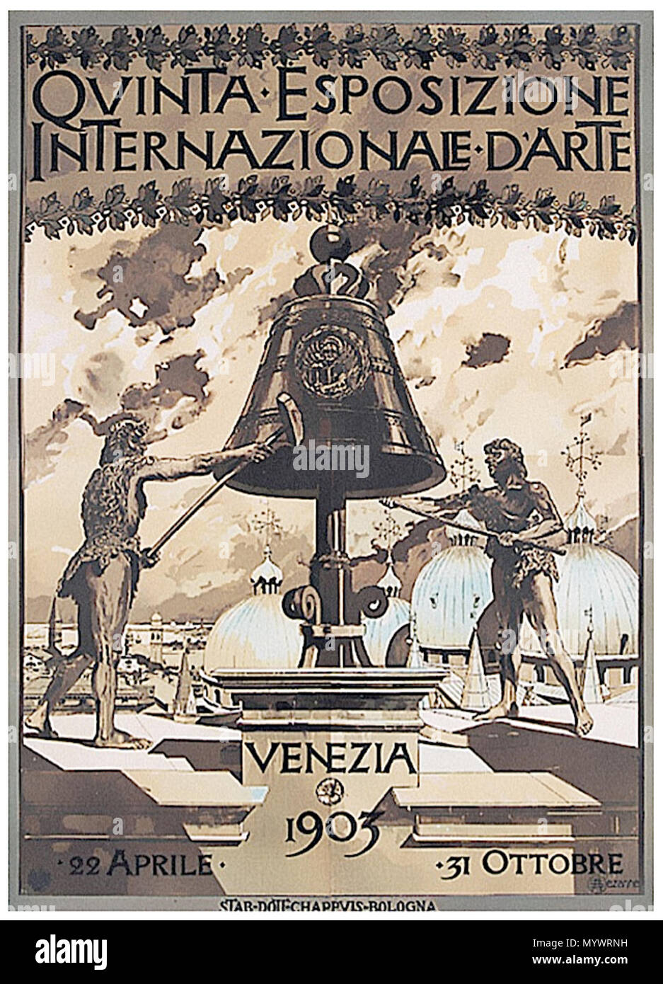 . Inglese: Poster della quinta Esposizione Internazionale d'Arte della Città di Venezia [Biennale di Venezia]. 4 1903 Biennale di Venezia Poster Foto Stock