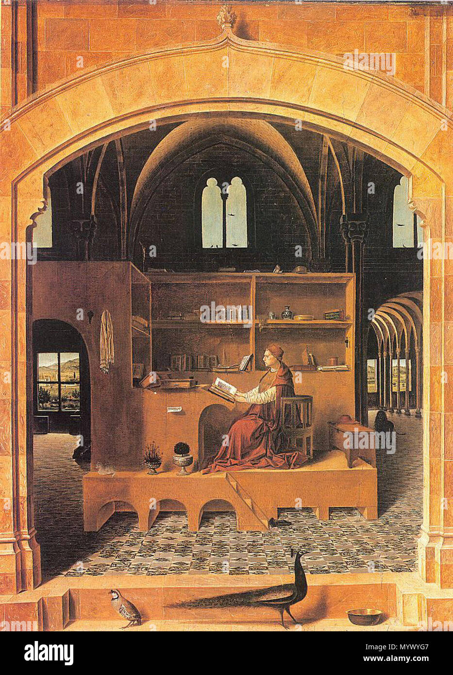 . San Girolamo nel suo studio . circa 1475 370 Antonello da Messina - San Girolamo nel suo studio Foto Stock