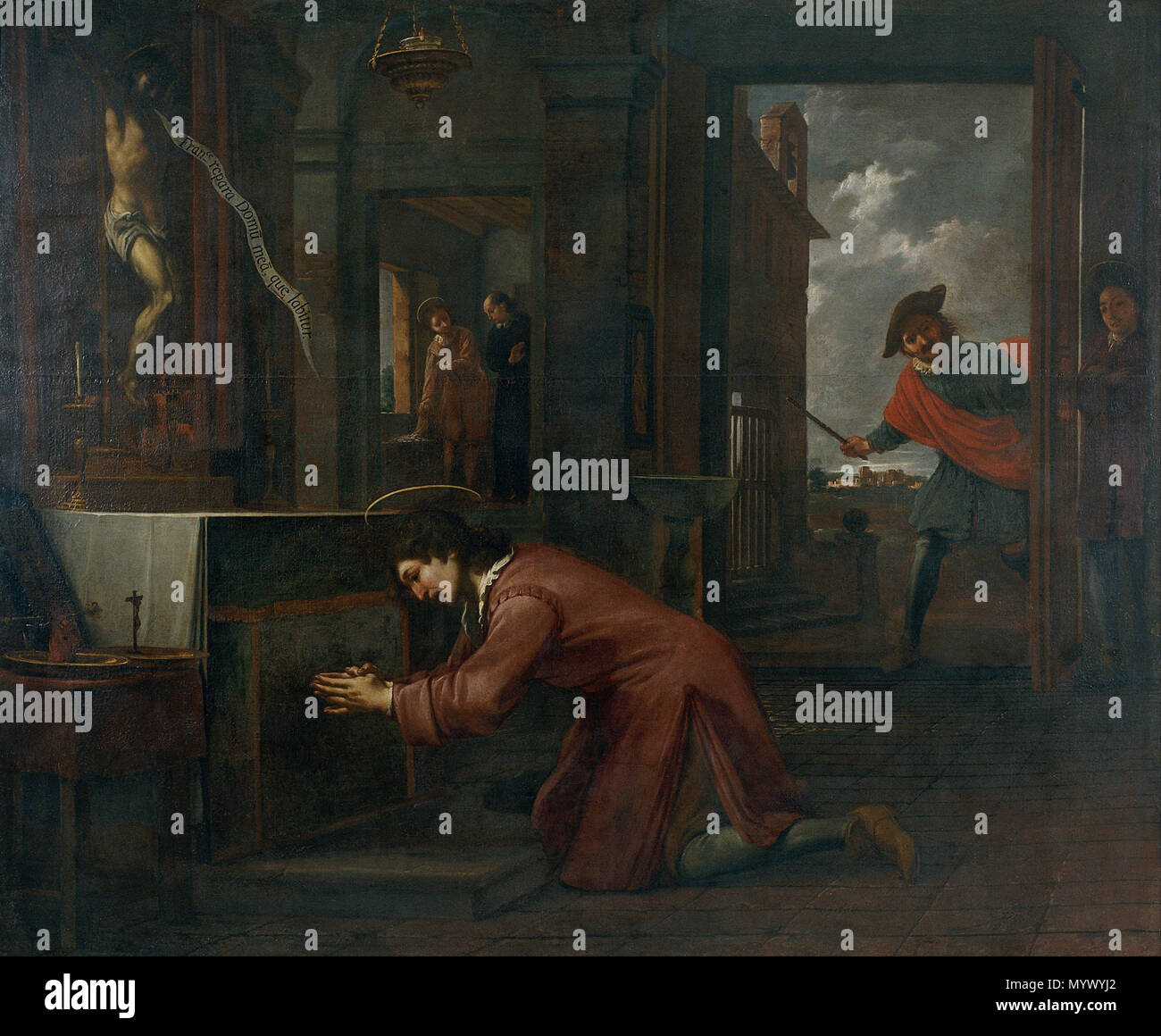 . San Francesco riceve l'ordine dal Crocifisso di San Damiano per riparare la casa di Dio Pintura de la Reial Acadèmia Catalana de Belles Arts de Sant Jordi nome nativo Reial Acadèmia Catalana de Belles Arts de Sant Jordi Ubicazione, Barcellona (Spagna) coordinate 41° 22? 56.65? N, 2° 11? 00.91? E STABILITO 1850 Pagina Web autorità www.racba.org/ controllo : Q167273 VIAF:?130460514 ISNI:?0000 0001 2157 4001 ULAN:?500307087 LCCN:?nr94006639 GND:?1085961990 WorldCat En dipòsit al MNAC . Dal 1724 fino al 1733 371 Antoni Viladomat - San Francesco riceve l'ordine dal Cruc Foto Stock