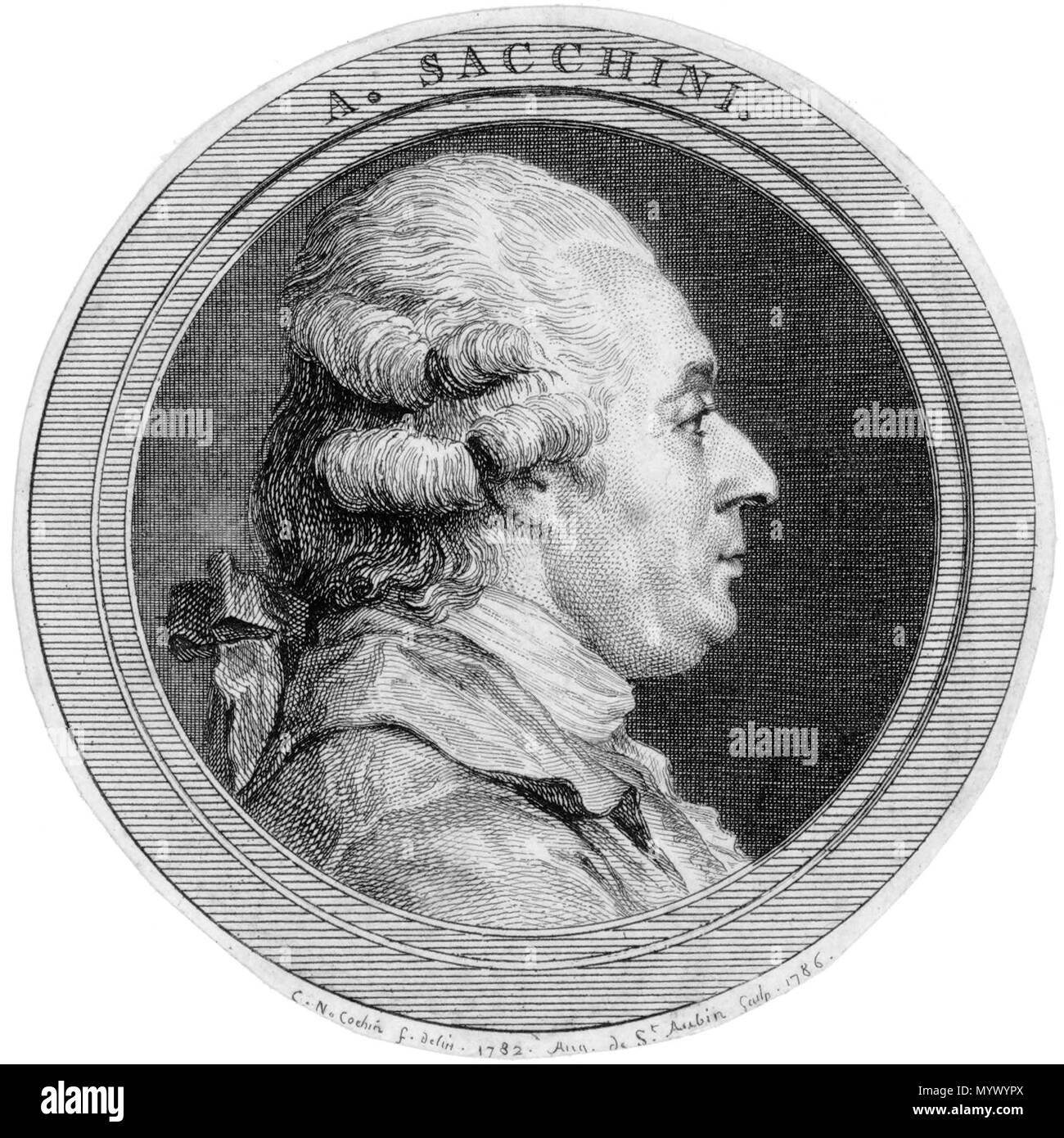 . Persona rappresentata: Antonio Sacchini . 1786. Augustin de Saint-Aubin (1736-1807) nomi alternativi Augustin Saint-Aubin; A. de S. Aubin; a. de st. aubin; Augustin de Saint-Aubin; Auguste de Saint-Aubin; Augustin de saint-aubin Descrizione incisore francese fratello di Charles-Germain de Saint-Aubin fratello di Gabriel Jacques de Saint-Aubin Data di nascita e morte 3 Gennaio 1736 9 Novembre 1807 Luogo di nascita e morte Parigi Parigi sede di lavoro Parigi competente controllo : Q586091 VIAF:?2540710 ISNI:?0000 0000 8081 9139 ULAN:?500015068 LCCN:?n97863306 NLA:?35753441 WorldCat dopo Charles Foto Stock