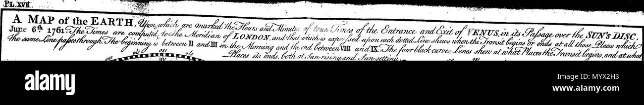 . Inglese: Fleuron dal libro: Astronomia ha spiegato al Sir Isaac Newton, principi e reso facile per coloro che non hanno studiato matematica. Ai quali si sono aggiunti, un semplice metodo per trovare le distanze di tutti i pianeti dal sole, dal transito di Venere sopra il disco del sole, nell'anno 1761. Un account del sig. Horrox di osservazione del Transito di Venere nel 1639: e delle distanze di tutti i pianeti dal sole, come si evince dalle osservazioni del transito nell'anno 1761. Da James Ferguson, F.R.S. 384 Astronomia ha spiegato al Sir Isaac Newton, principi e reso facile Foto Stock